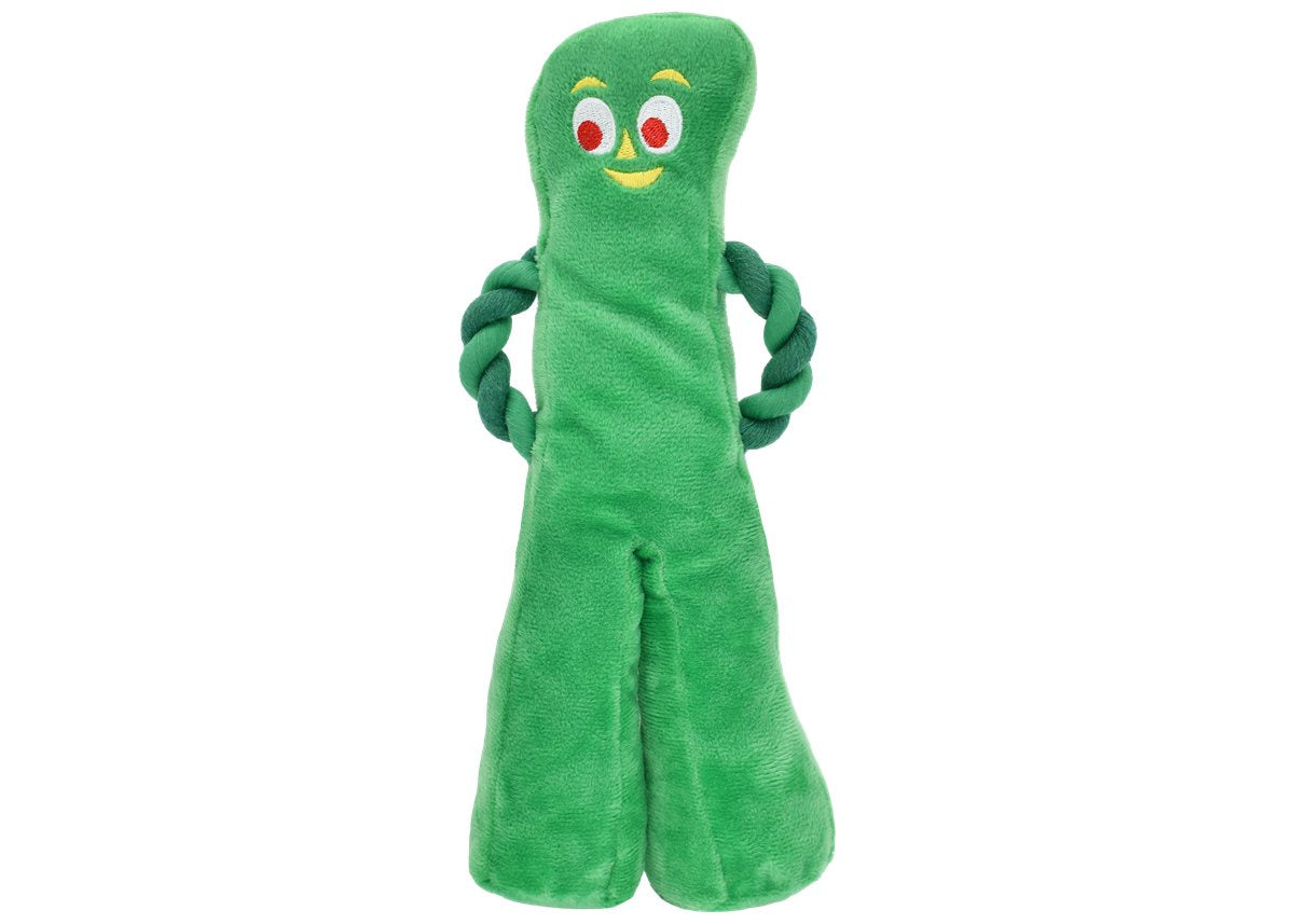 Dog Plush Toy Multipet Gumby Squeaky Rope Arms Chew 10-Inch