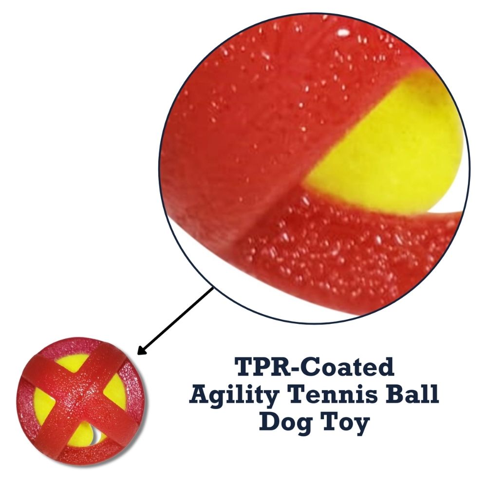 TPR-Coated Agility Tennis Ball Dog Toy – Pet-Safe Play