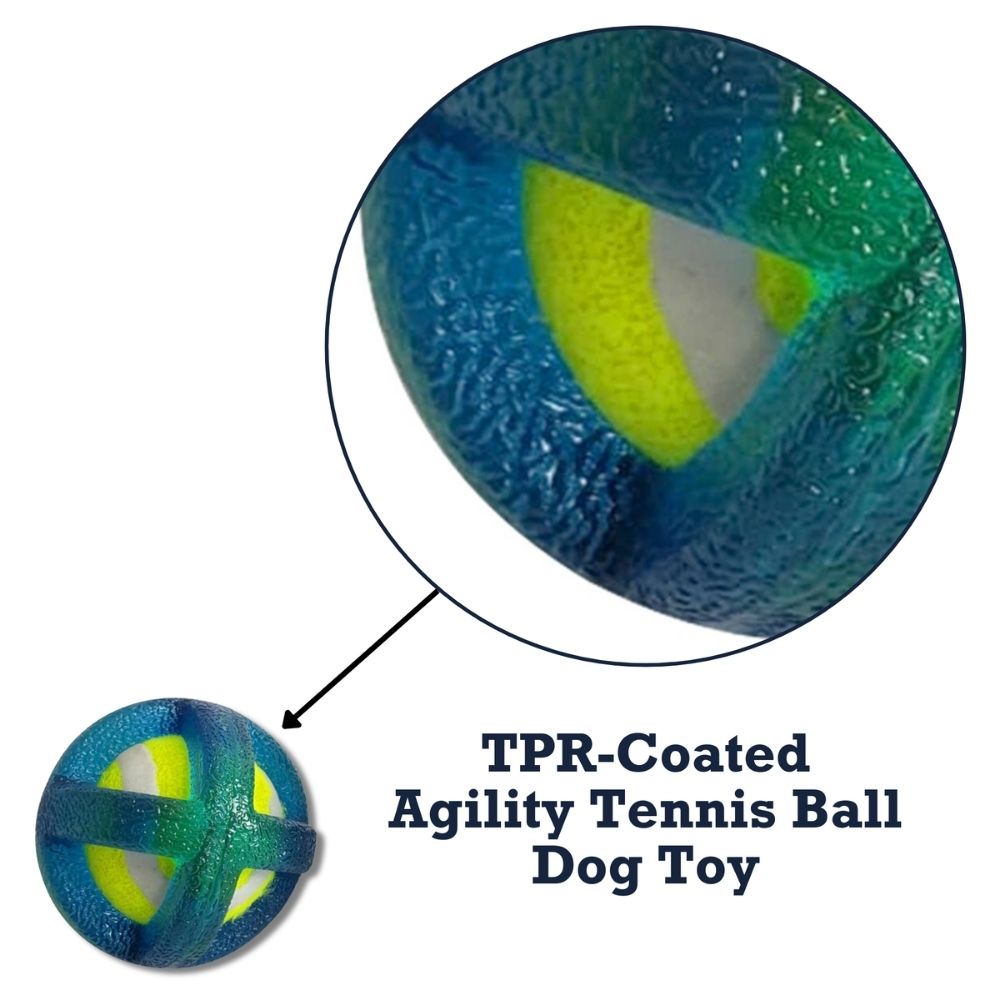 TPR-Coated Agility Tennis Ball Dog Toy – Pet-Safe Play