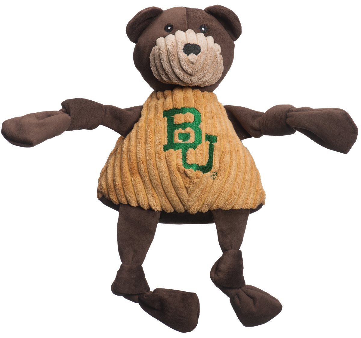 Dog Plush Toy NCAA Baylor Bruiser the Bear Knottie Squeak Toy - Detail Angle 5 | Majestic Pet Kingdom