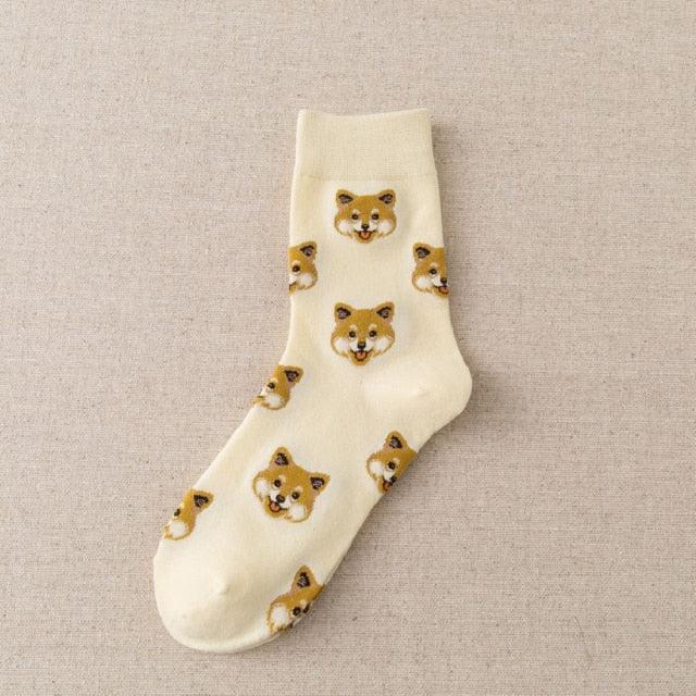 New Cute Cartoon Dog Middle Tube Socks Creative Female Socks Warm Socks Teddy Pomeranian Cotton Socks Stylish Unisex Short Ankle Socks For Men And Women - Majestic Pet Kingdom