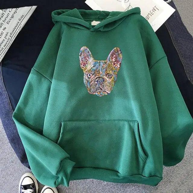 New French Bulldog Hoodies Oversized Cute Dog Print Sweatshirt Funny Graphic Unisex Fashion Hoodie Streetwear Female Hooded Cute Dog Print Sweatshirt Funny Graphic Unisex Fashion Hoodie - Majestic Pet Kingdom