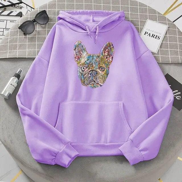 New French Bulldog Hoodies Oversized Cute Dog Print Sweatshirt Funny Graphic Unisex Fashion Hoodie Streetwear Female Hooded Cute Dog Print Sweatshirt Funny Graphic Unisex Fashion Hoodie - Majestic Pet Kingdom