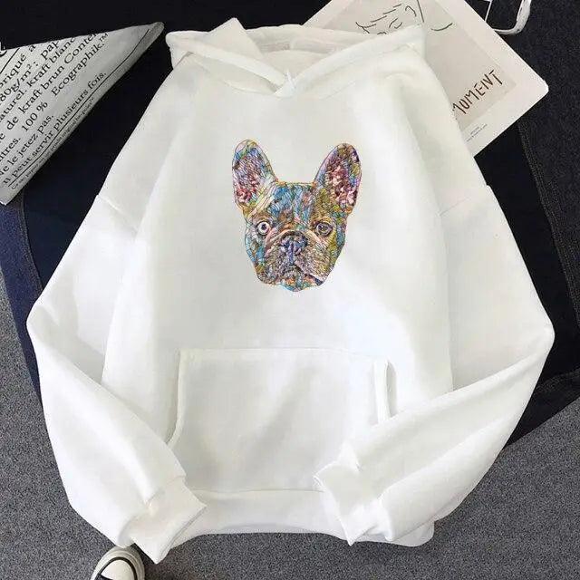 New French Bulldog Hoodies Oversized Cute Dog Print Sweatshirt Funny Graphic Unisex Fashion Hoodie Streetwear Female Hooded Cute Dog Print Sweatshirt Funny Graphic Unisex Fashion Hoodie - Majestic Pet Kingdom