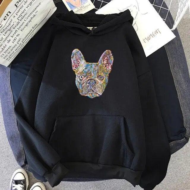 New French Bulldog Hoodies Oversized Cute Dog Print Sweatshirt Funny Graphic Unisex Fashion Hoodie Streetwear Female Hooded Cute Dog Print Sweatshirt Funny Graphic Unisex Fashion Hoodie - Majestic Pet Kingdom