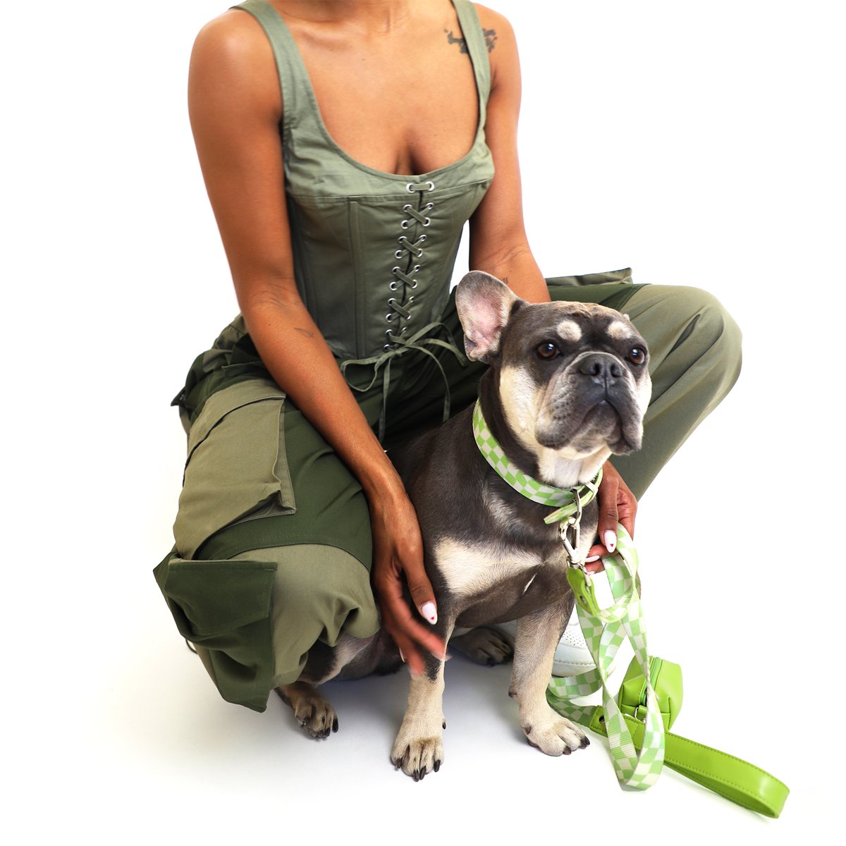 Companion Leash Modern Genuine Leather Padded Handle Walking Lead - Detail Angle 3 | Majestic Pet Kingdom