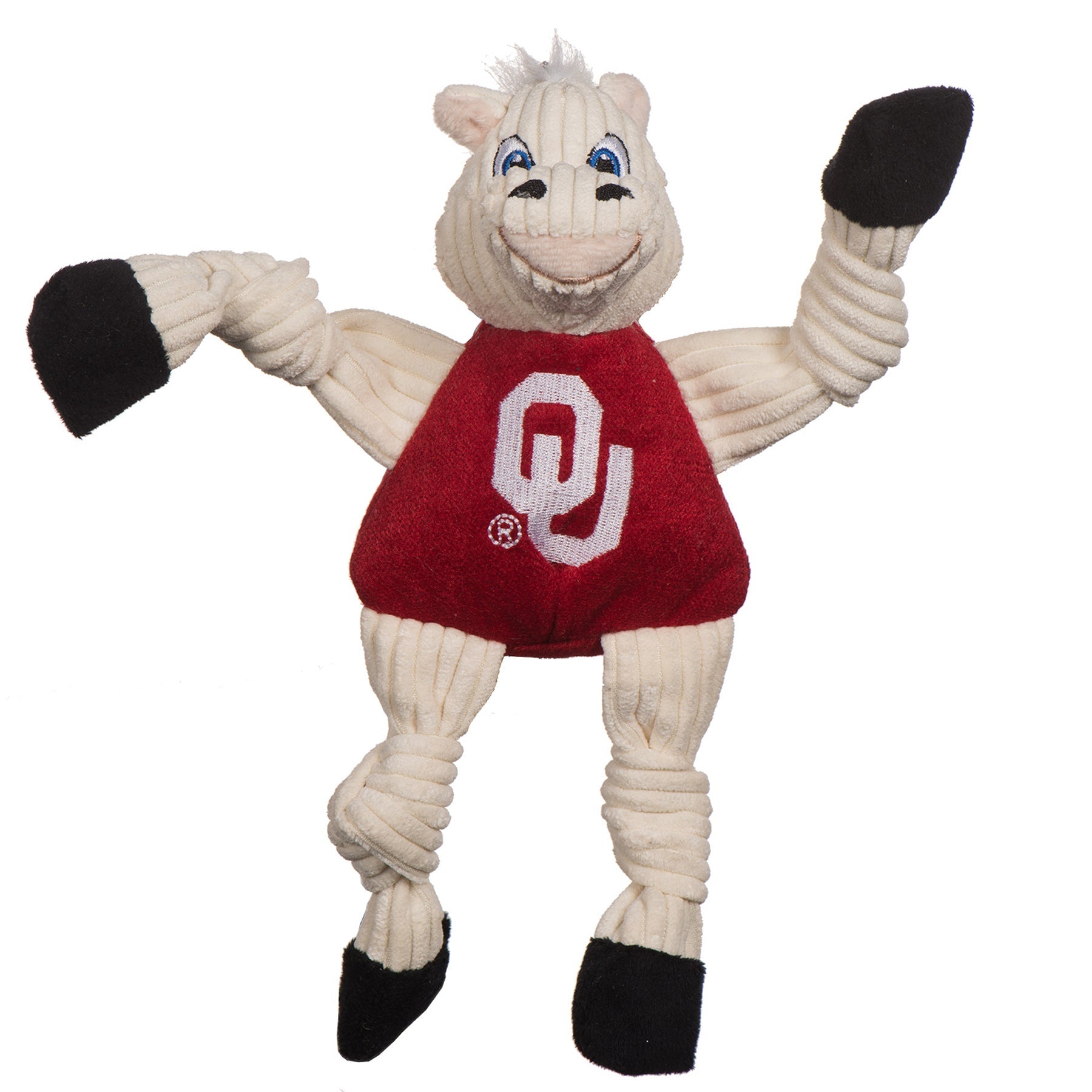 Dog Plush Toy NCAA Oklahoma Sooner Mascot Knottie Squeaky Toy - Main Feature View | Majestic Pet Kingdom