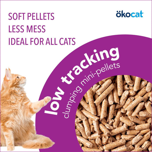 Cat Litter Okocat Low Tracking Wood Mini Pellets Clumping 11lb