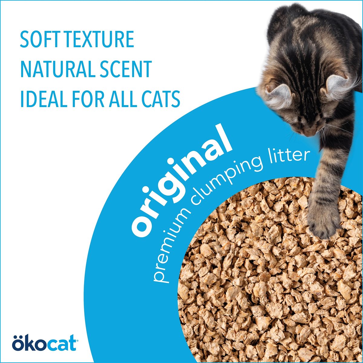 Cat Litter Okocat Original Premium Clumping Wood Fiber Litter - Detail Angle 2 | Majestic Pet Kingdom
