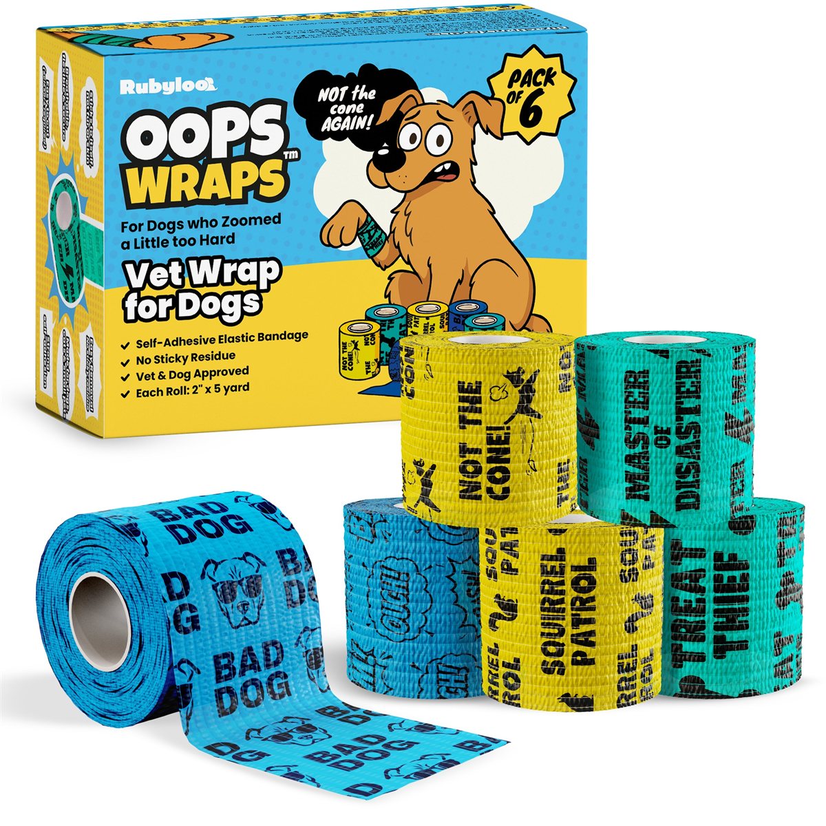 Dog First Aid Bandage Oops Wraps Self-Adherent Non-Stick Tape - Detail Angle 7 | Majestic Pet Kingdom