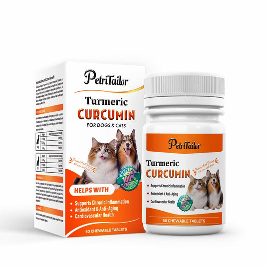 PetriTailor Turmeric Curcumin Dog Supplement Hip & Joint Support 60 Tablets - Detail Angle 2 | Majestic Pet Kingdom