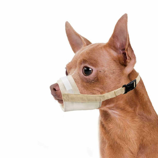 Herrypiggy Dog Muzzle Oxford Breathable Mouth Cover Prevent Biting Khaki Size XS - Main Feature View | Majestic Pet Kingdom