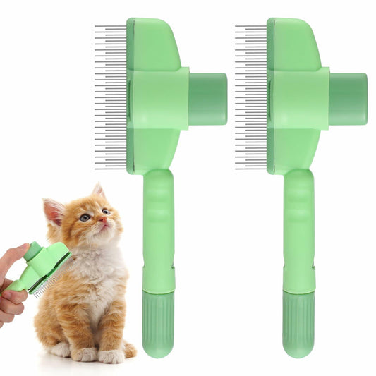 LIQWEI 2Pcs Flea Comb Cat Dog Hair Removal Brush Grooming Short Long Hair - Main Feature View | Majestic Pet Kingdom