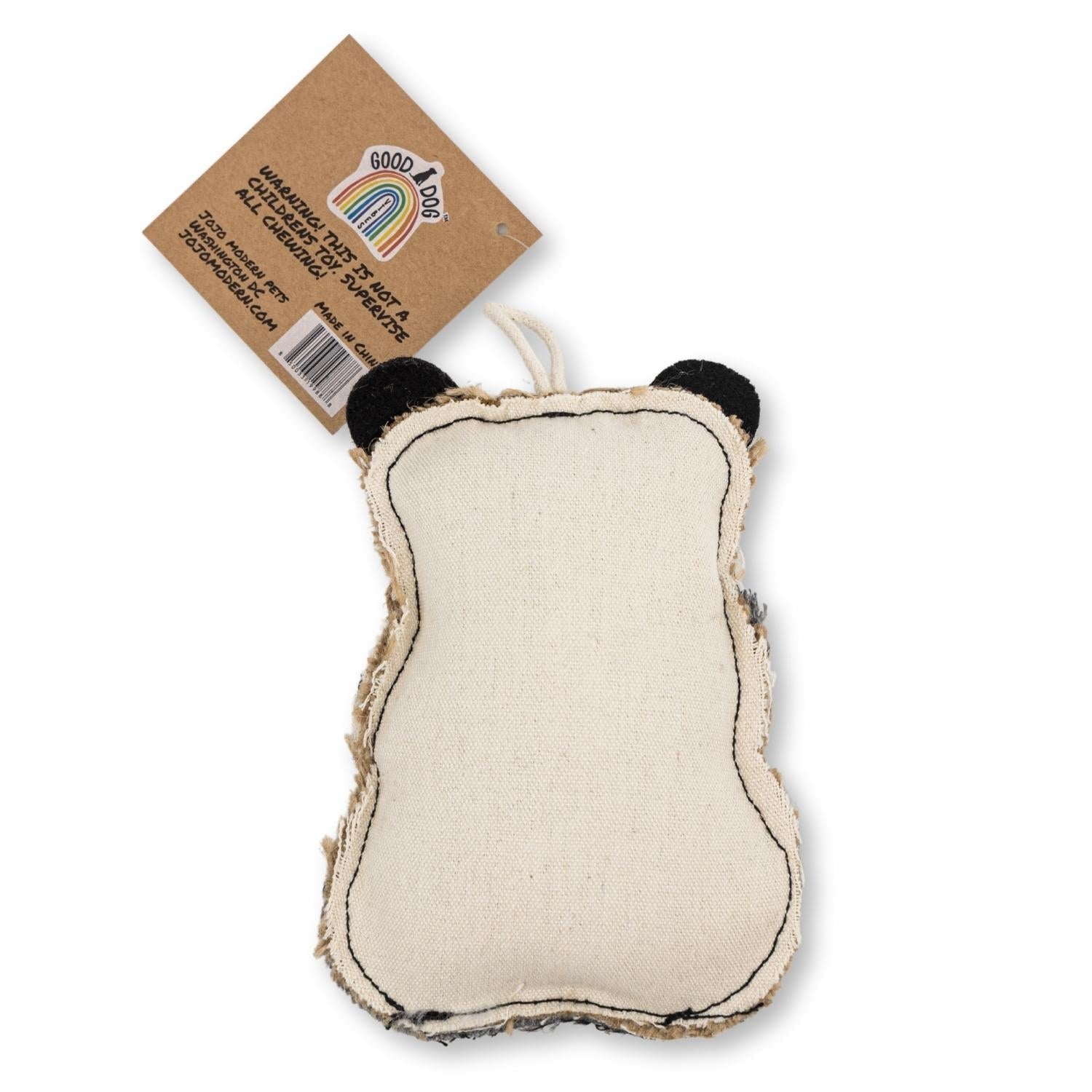 Dog Chew Toy Canvas Jute Panda Shape Non-Toxic Durable Pet - Detail Angle 2 | Majestic Pet Kingdom