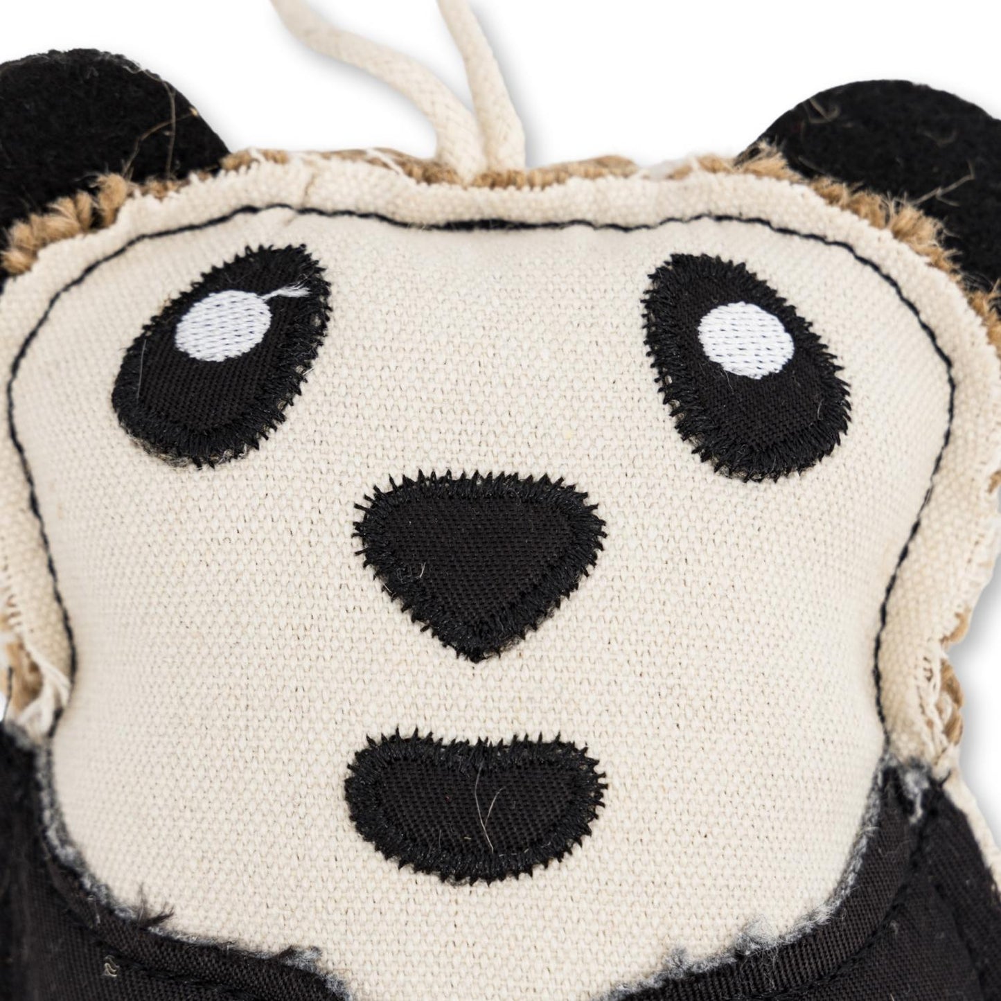 Dog Chew Toy Canvas Jute Panda Shape Non-Toxic Durable Pet - Detail Angle 3 | Majestic Pet Kingdom