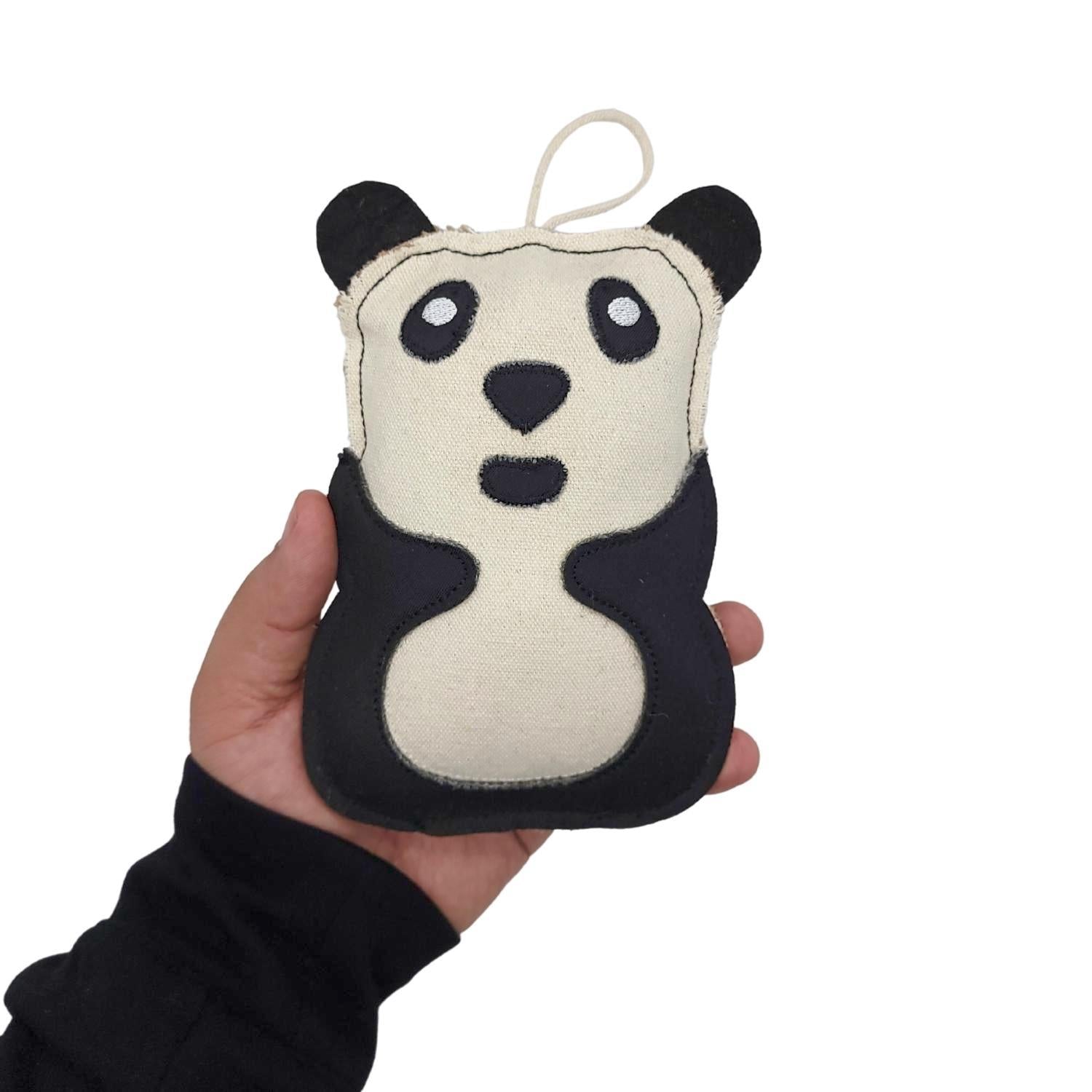 Dog Chew Toy Canvas Jute Panda Shape Non-Toxic Durable Pet - Detail Angle 4 | Majestic Pet Kingdom