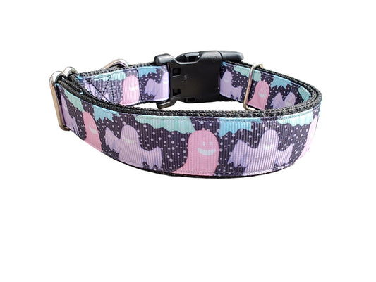 Dog Collar Pastel Ghosts Cute Spooky Halloween Holiday Nylon Band