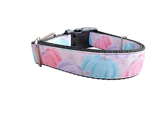 Dog Collar Pastel Pumpkins Cute Autumn Fall Harvest Pattern Nylon