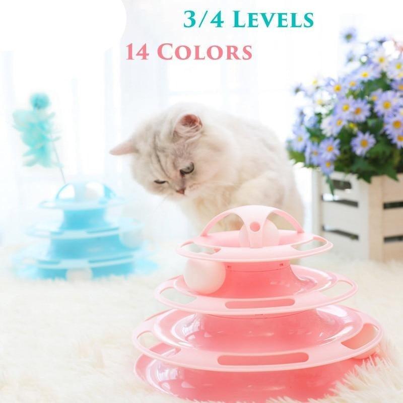 Pet Cat Toy Training Amusement Plate Kitten Tower Tracks Disc Cat | Majestic Pet Kingdom™