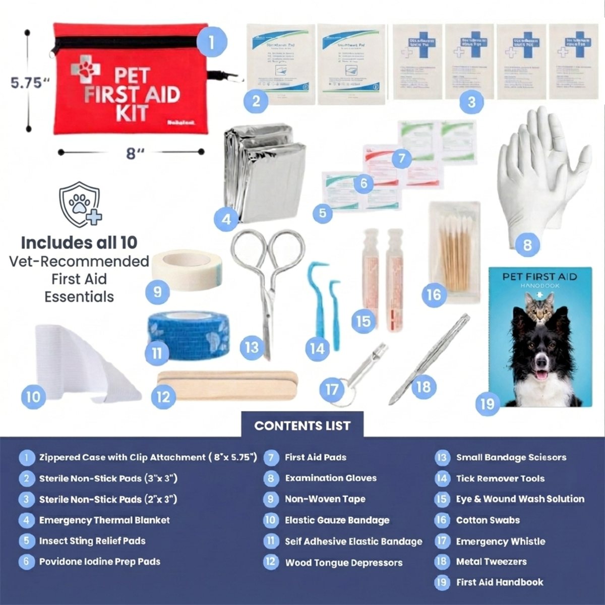 Pet First Aid Kit Emergency Medical Care Travel Bag with Supplies - Detail Angle 5 | Majestic Pet Kingdom