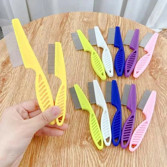 Dog Flea Comb Stainless Steel Fine-Tooth Deshedding Groomer Tool