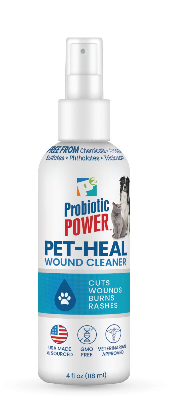 Pet-Heal Probiotic Wound Cleaner for Dogs & Cats, 4 oz – Veterinarian Approved, All-Natural, Organic, Vegan, Eco-Friendly, GMO-Free, Allergy-Free, Kid-Safe - Purrfect Pet Kingdom™