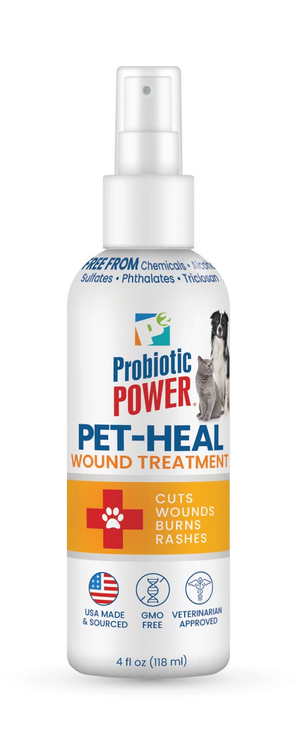 Pet-Heal Probiotic Wound Treatment Spray – Natural, Organic, Anti-Inflammatory Healing for Dogs & Cats, Veterinarian Approved, 4 oz - Purrfect Pet Kingdom™