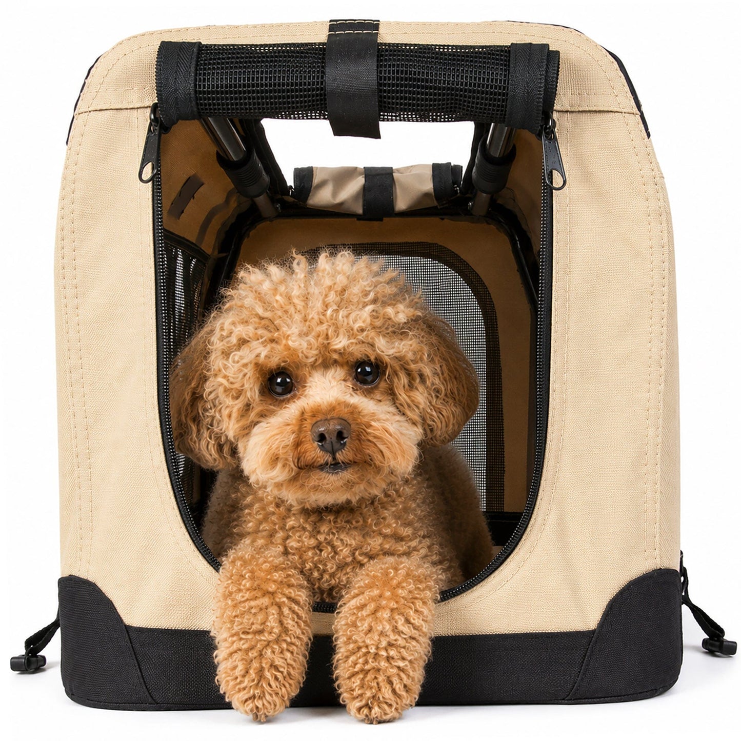 Pet Life ® '360° Vista View' Zippered Soft Folding Collapsible Durable Metal Framed Pet Dog Crate House Carrier
