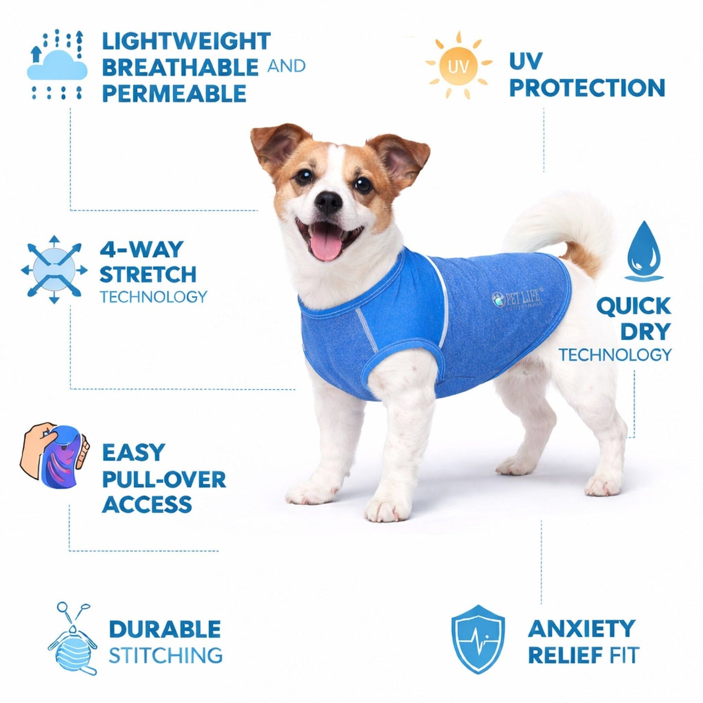 Pet Life ® Active 'Aero-Pawlse' Quick-Dry and 4-Way-Stretch Yoga Fitness Dog T-Shirt Tank Top