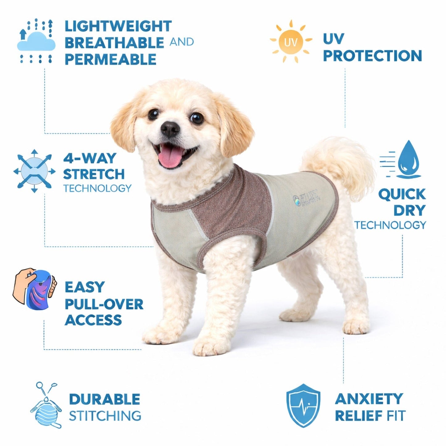 Pet Life ® Active 'Aero-Pawlse' Quick-Dry and 4-Way-Stretch Yoga Fitness Dog T-Shirt Tank Top