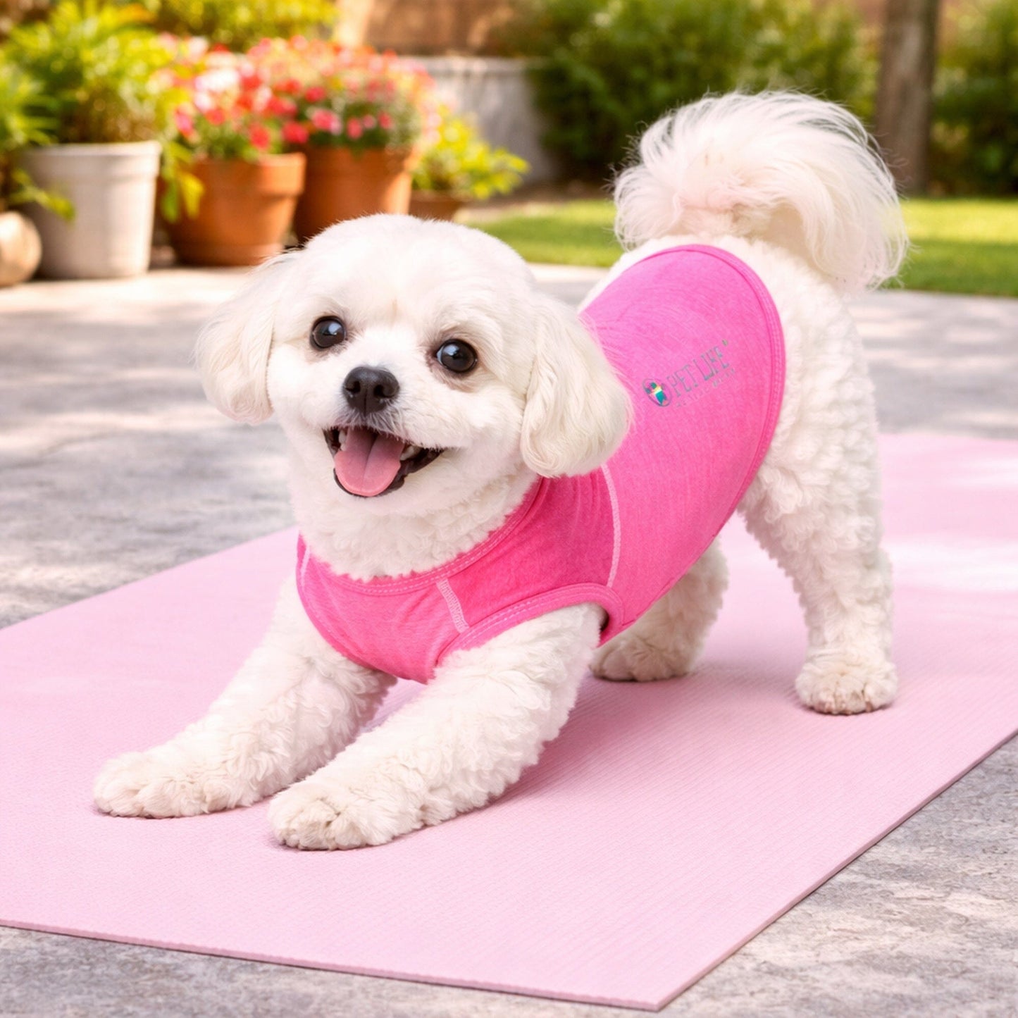 Pet Life ® Active 'Aero-Pawlse' Quick-Dry and 4-Way-Stretch Yoga Fitness Dog T-Shirt Tank Top