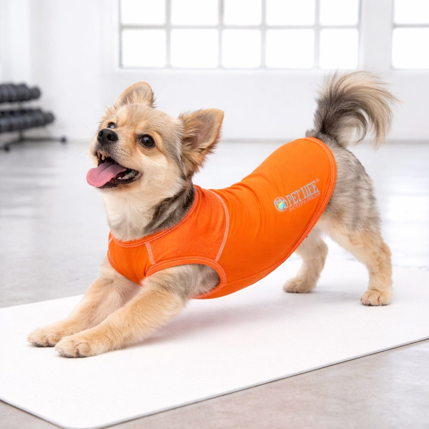 Pet Life ® Active 'Aero-Pawlse' Quick-Dry and 4-Way-Stretch Yoga Fitness Dog T-Shirt Tank Top