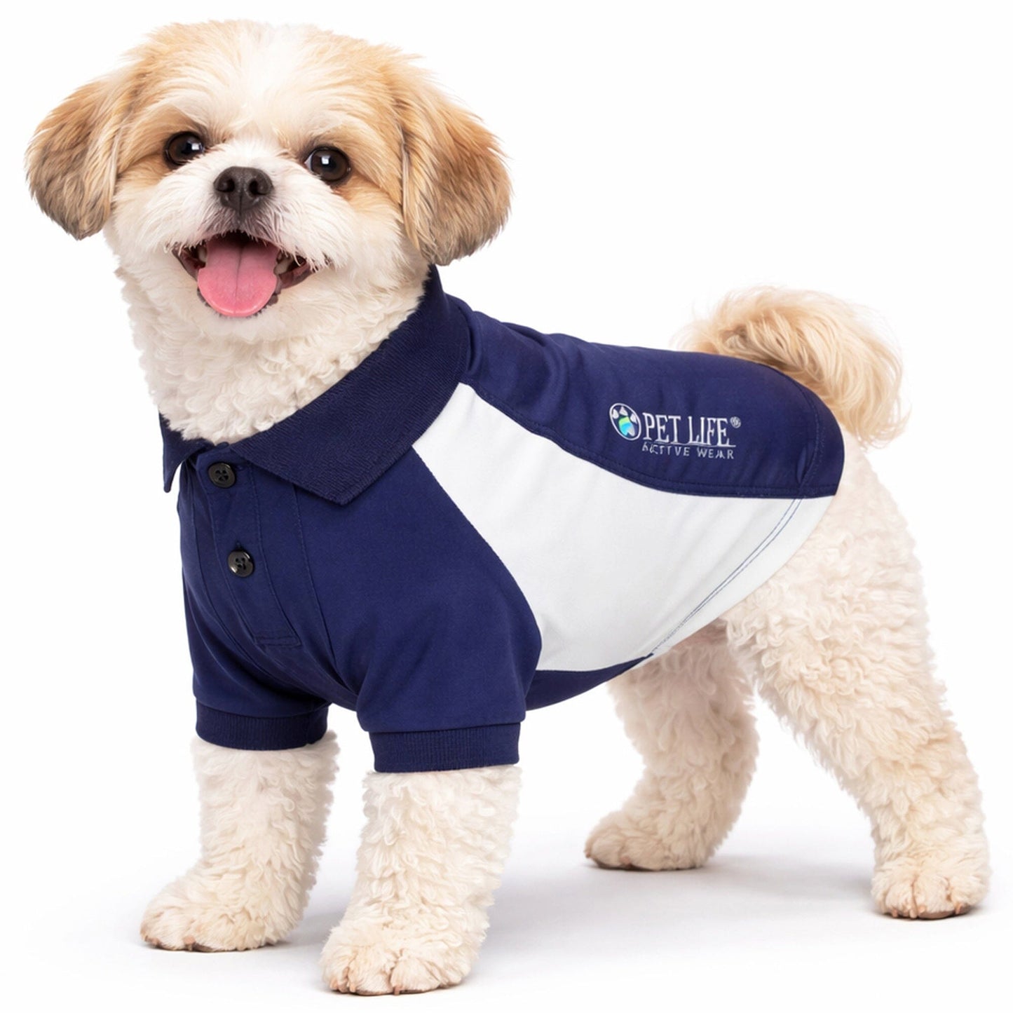Pet Life ® Active 'Barko Pawlo' Relax-Stretch Quick-Drying Performance Dog Polo T-Shirt