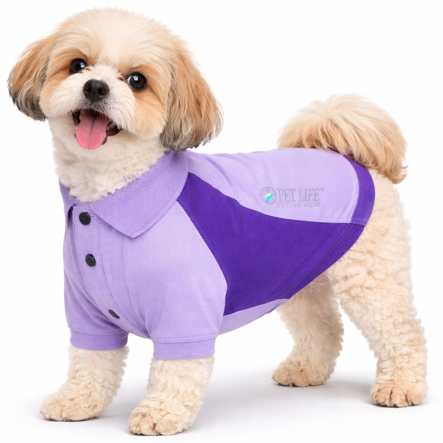 Pet Life ® Active 'Barko Pawlo' Relax-Stretch Quick-Drying Performance Dog Polo T-Shirt