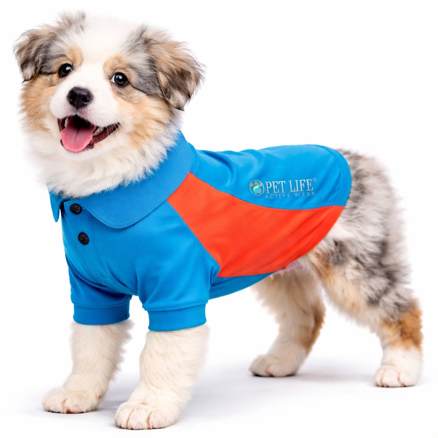 Pet Life ® Active 'Barko Pawlo' Relax-Stretch Quick-Drying Performance Dog Polo T-Shirt