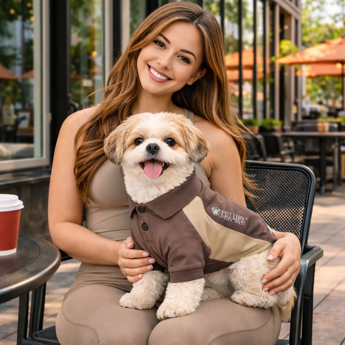 Pet Life ® Active 'Barko Pawlo' Relax-Stretch Quick-Drying Performance Dog Polo T-Shirt