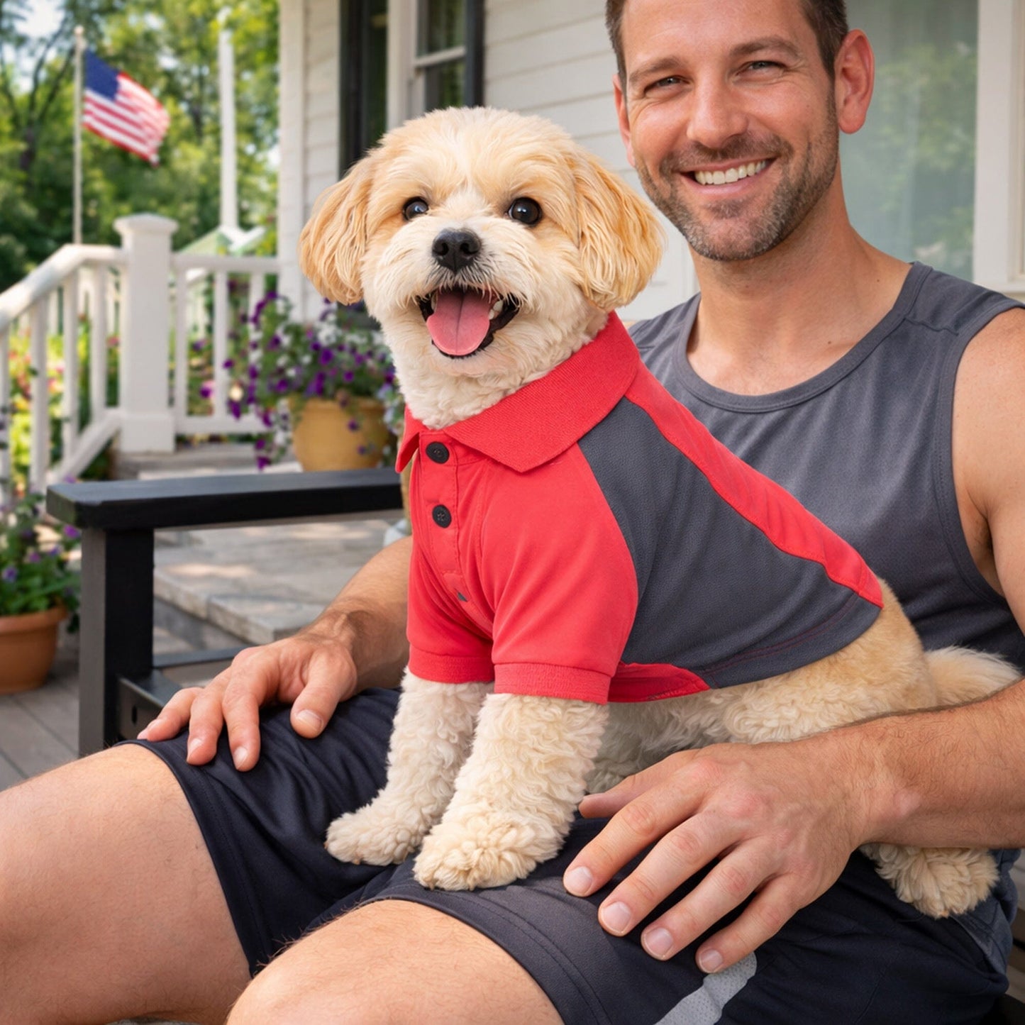 Pet Life ® Active 'Barko Pawlo' Relax-Stretch Quick-Drying Performance Dog Polo T-Shirt