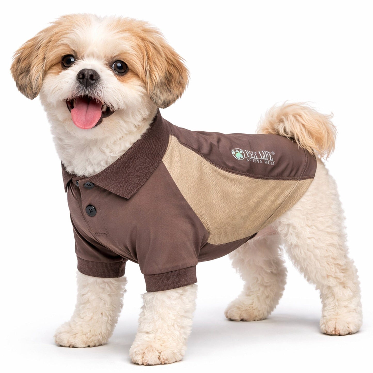 Pet Life ® Active 'Barko Pawlo' Relax-Stretch Quick-Drying Performance Dog Polo T-Shirt