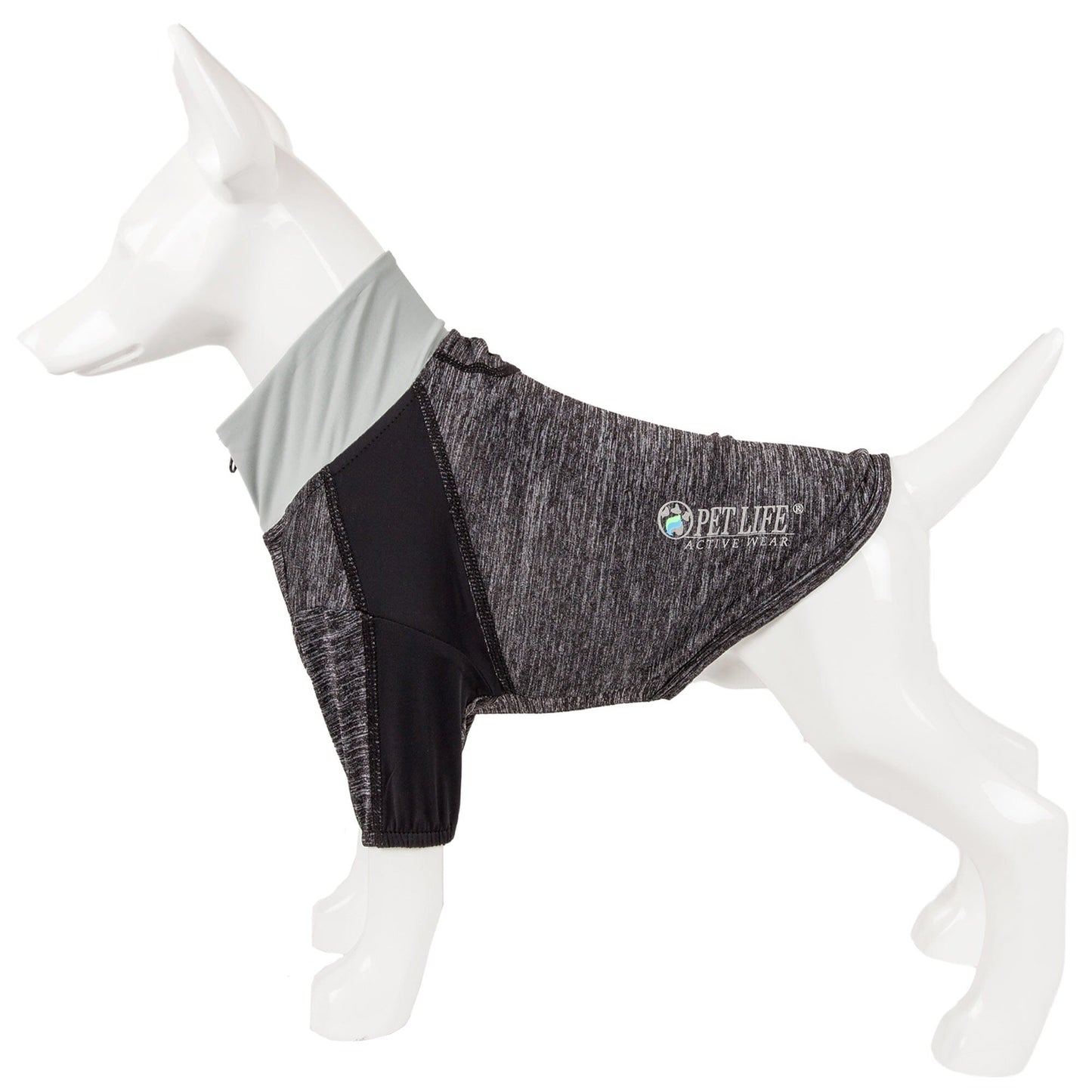 Pet Life ® Active 'Chewitt Wagassy' 4-Way-Stretch Yoga Fitness Long-Sleeve Dog T-Shirt