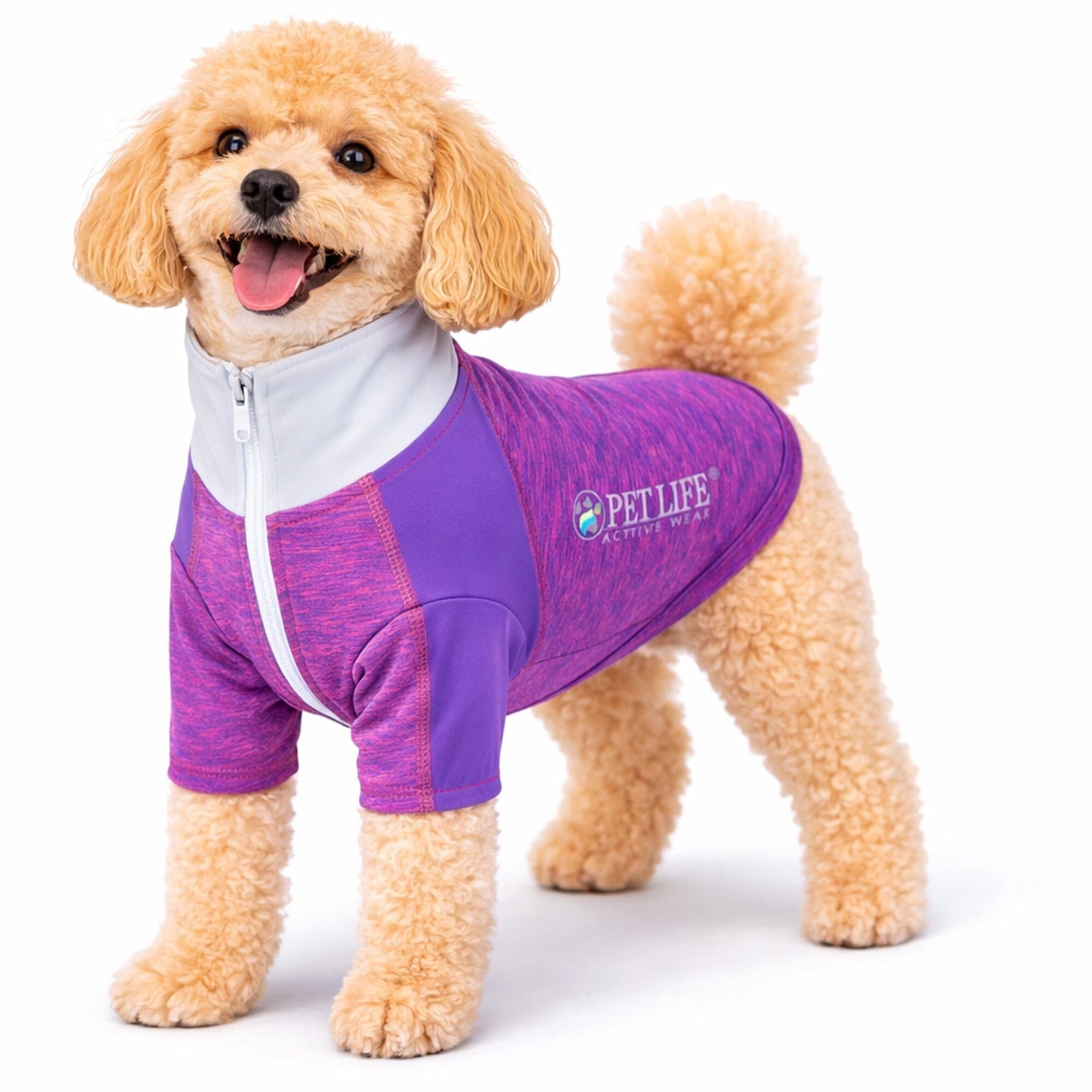 Pet Life ® Active 'Chewitt Wagassy' 4-Way-Stretch Yoga Fitness Long-Sleeve Dog T-Shirt