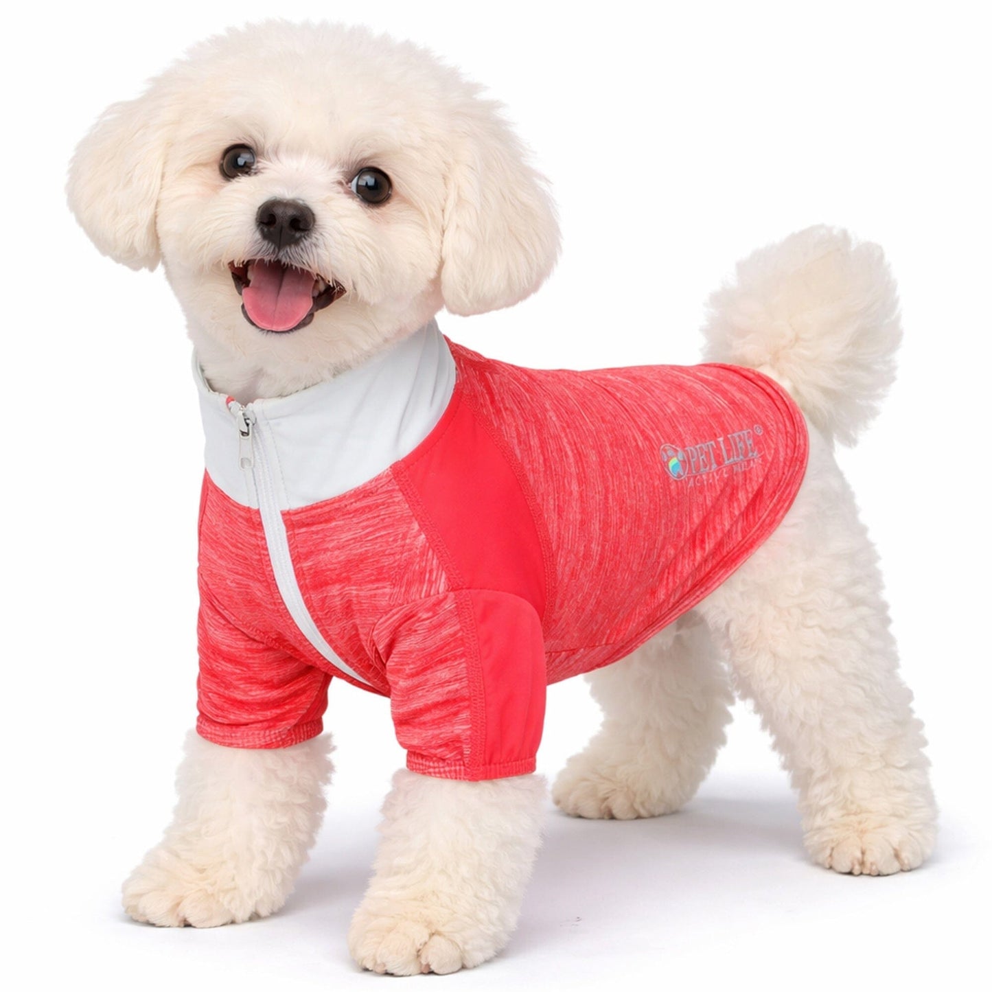 Pet Life ® Active 'Chewitt Wagassy' 4-Way-Stretch Yoga Fitness Long-Sleeve Dog T-Shirt