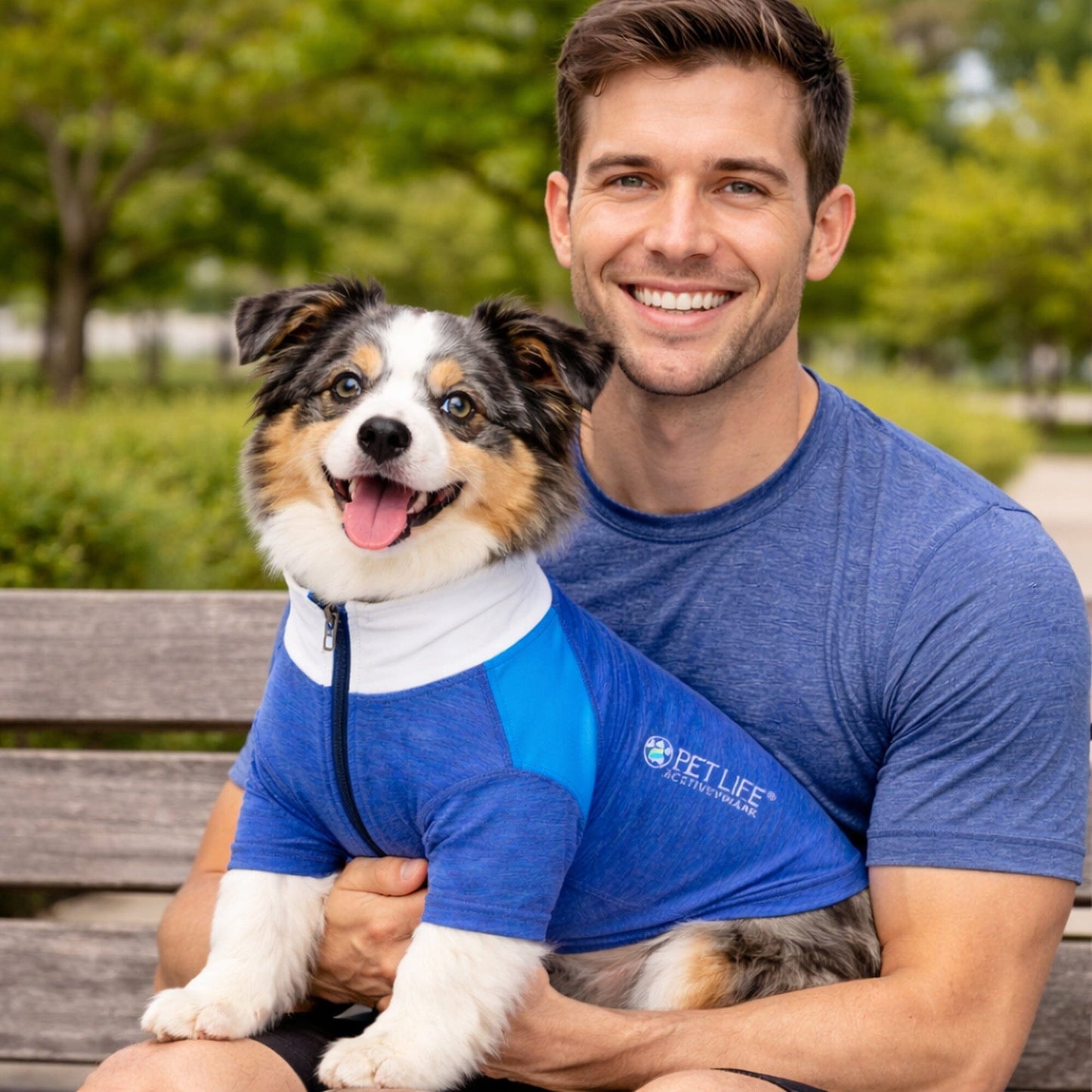 Pet Life ® Active 'Chewitt Wagassy' 4-Way-Stretch Yoga Fitness Long-Sleeve Dog T-Shirt