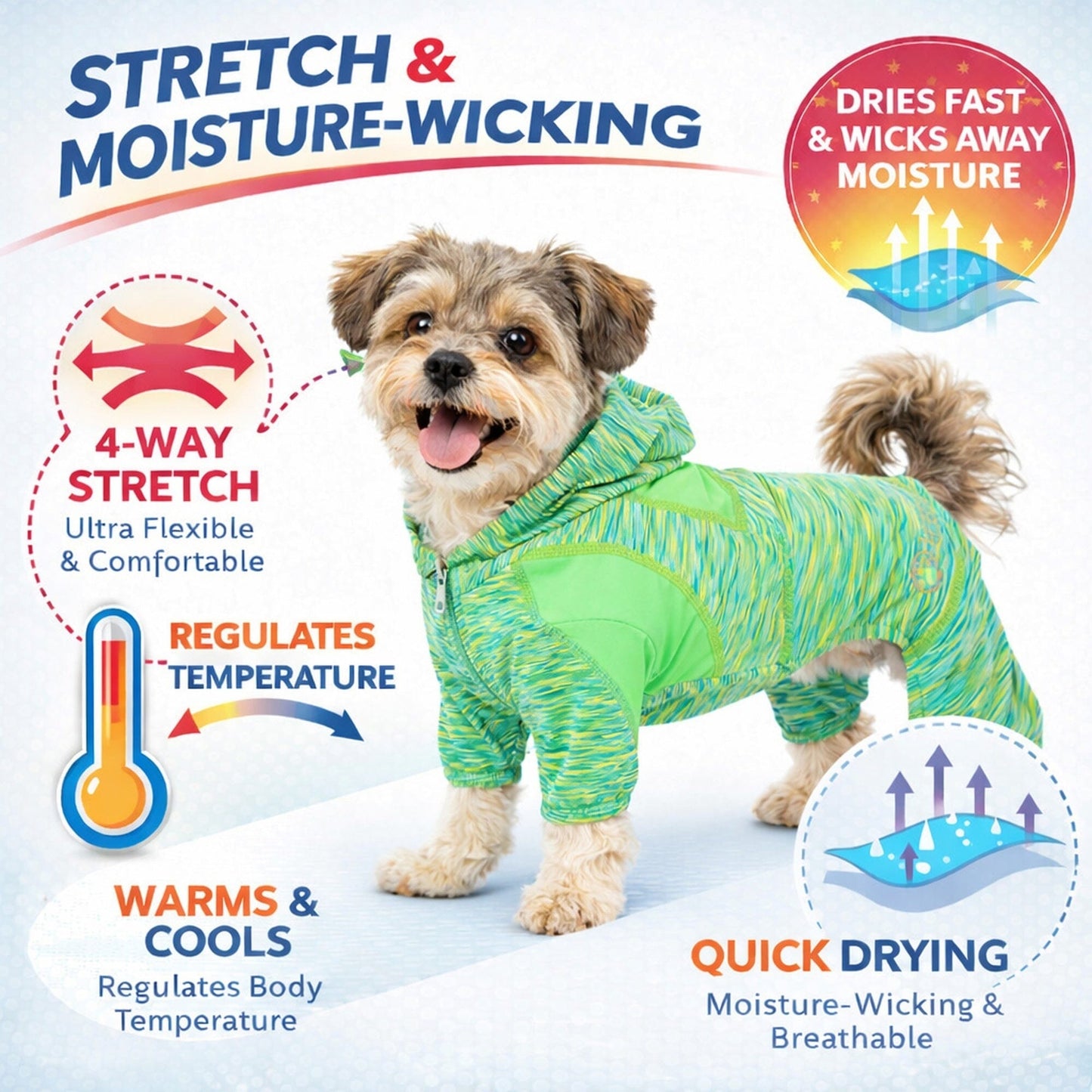 Pet Life ® Active 'Downward Dog' 4-Way-Stretch Fitness Yoga Dog Tracksuit Hoodie