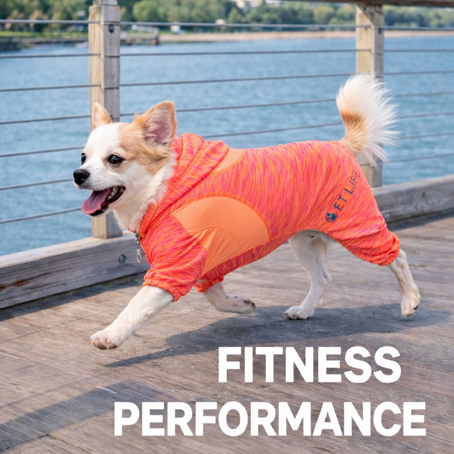 Pet Life ® Active 'Downward Dog' 4-Way-Stretch Fitness Yoga Dog Tracksuit Hoodie