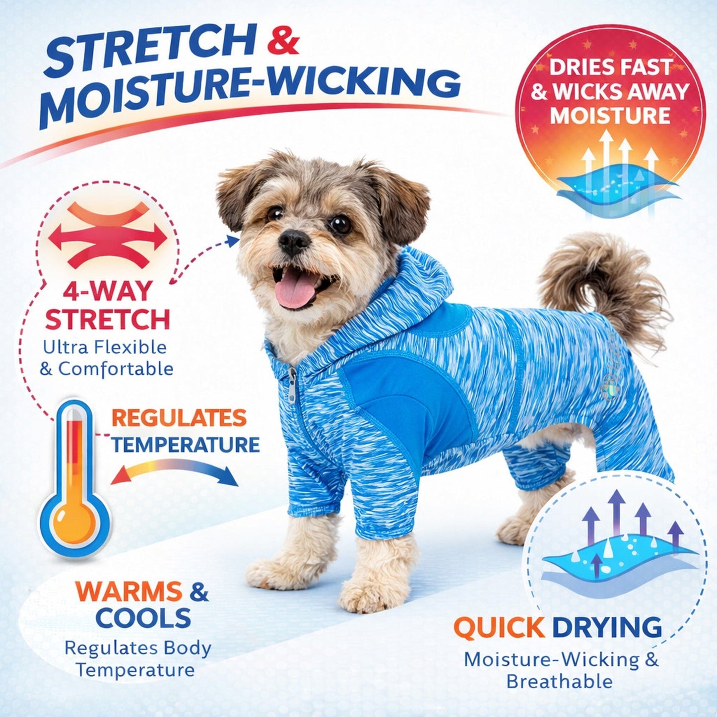 Pet Life ® Active 'Downward Dog' 4-Way-Stretch Fitness Yoga Dog Tracksuit Hoodie