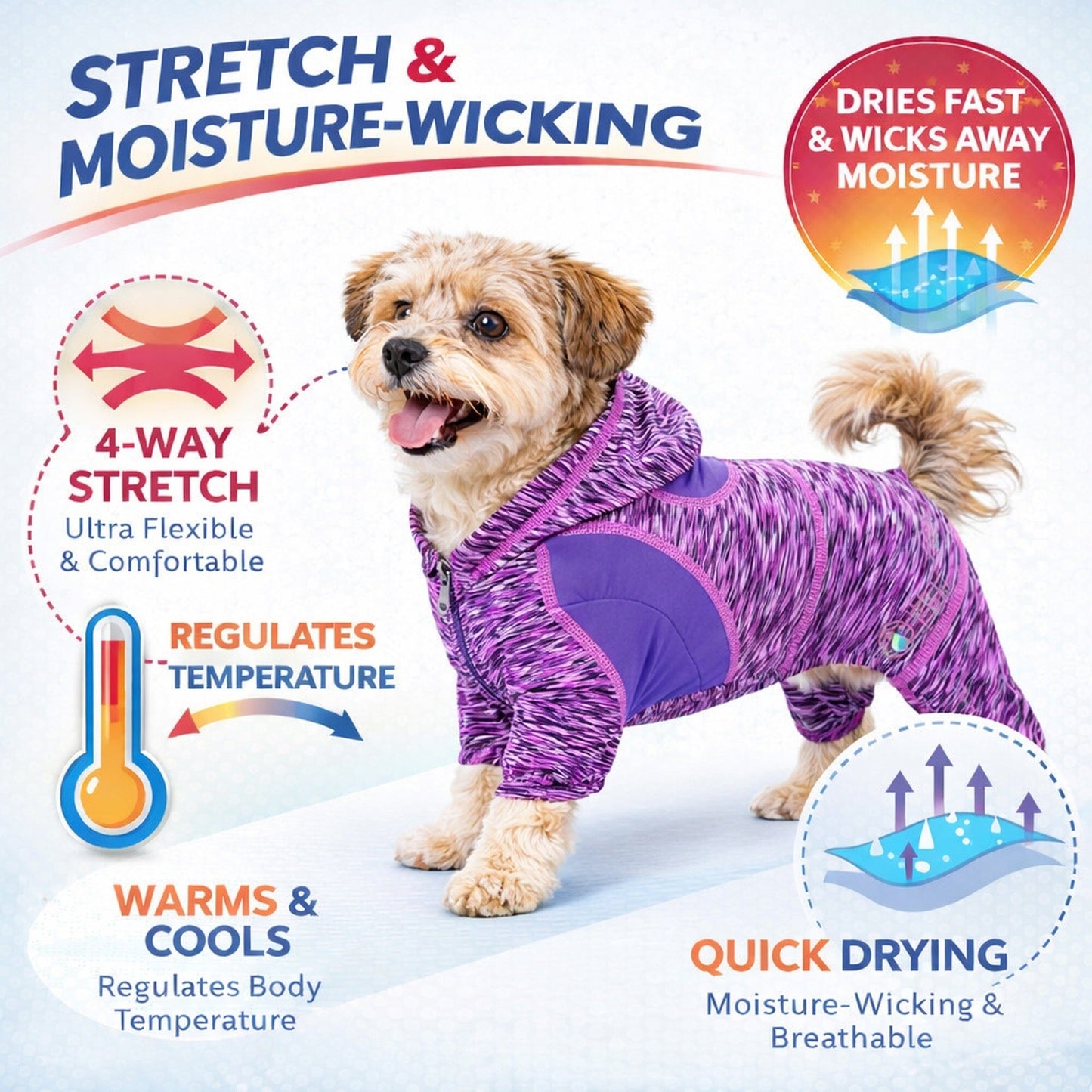 Pet Life ® Active 'Downward Dog' 4-Way-Stretch Fitness Yoga Dog Tracksuit Hoodie