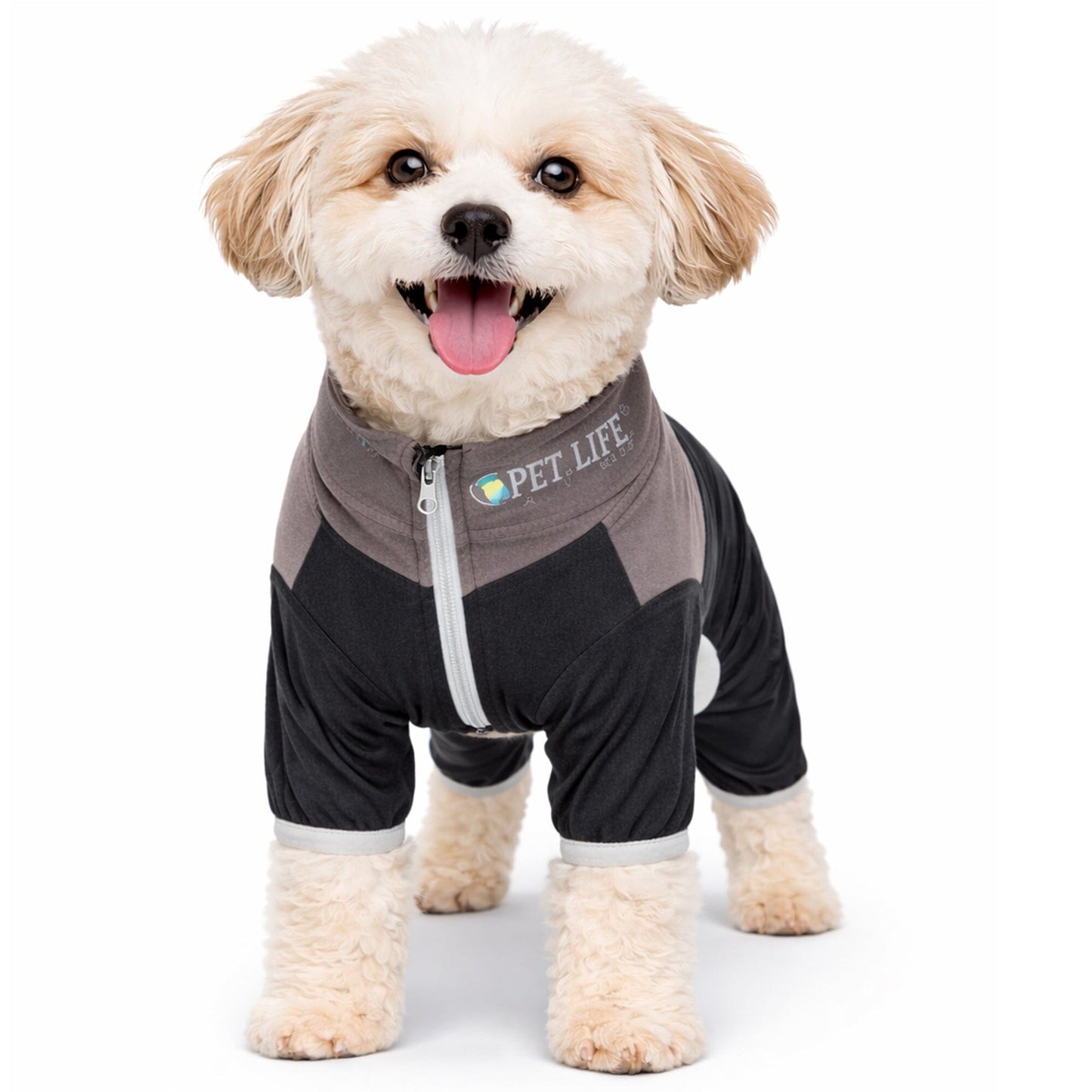 Pet Life ®  Active 'Embarker' 4-Way Stretch Fitness Yoga Full Body Dog Tracksuit