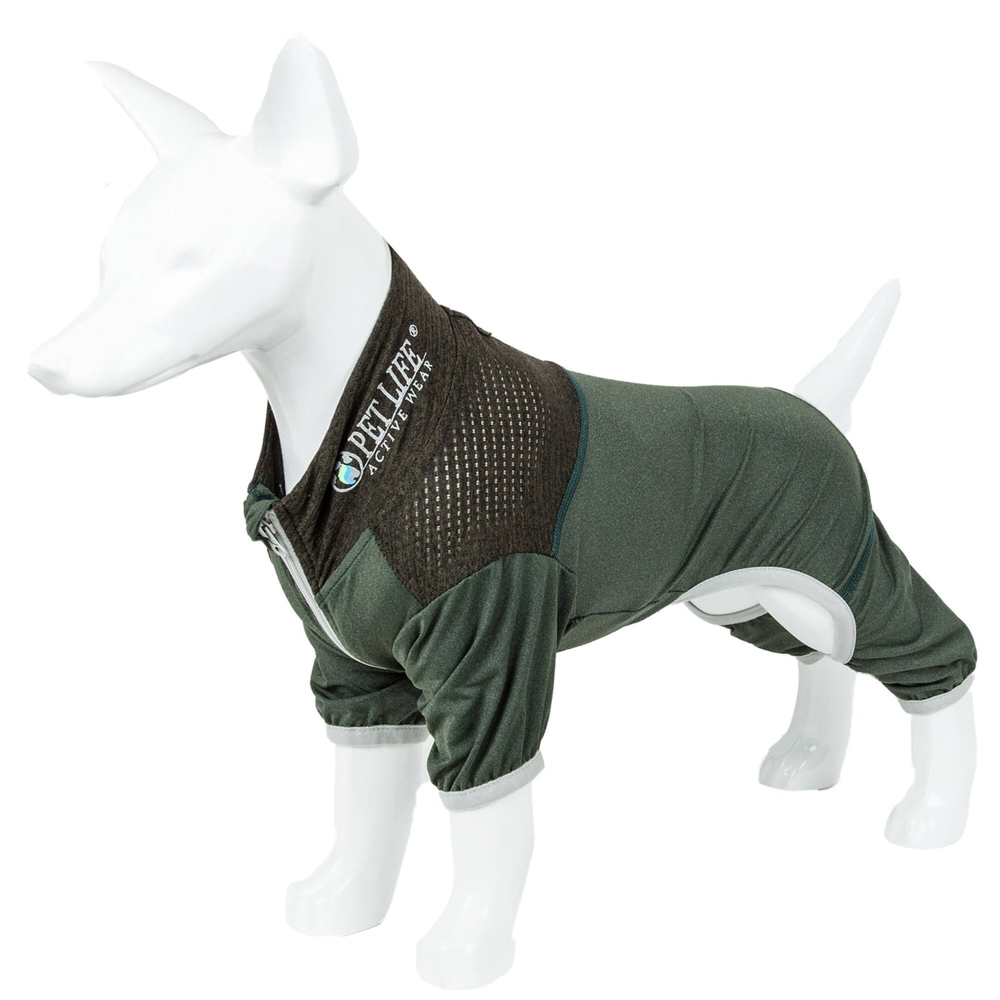 Pet Life ®  Active 'Embarker' 4-Way Stretch Fitness Yoga Full Body Dog Tracksuit