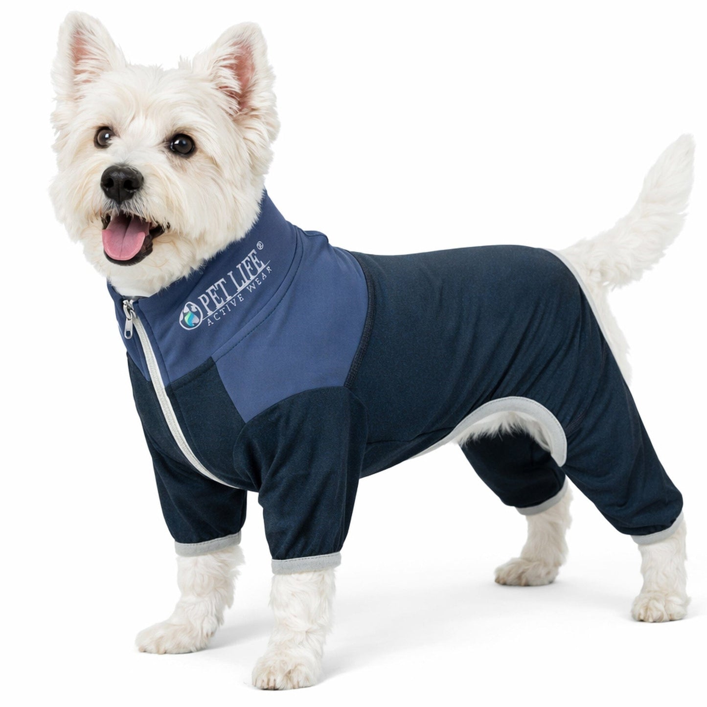 Pet Life ®  Active 'Embarker' 4-Way Stretch Fitness Yoga Full Body Dog Tracksuit
