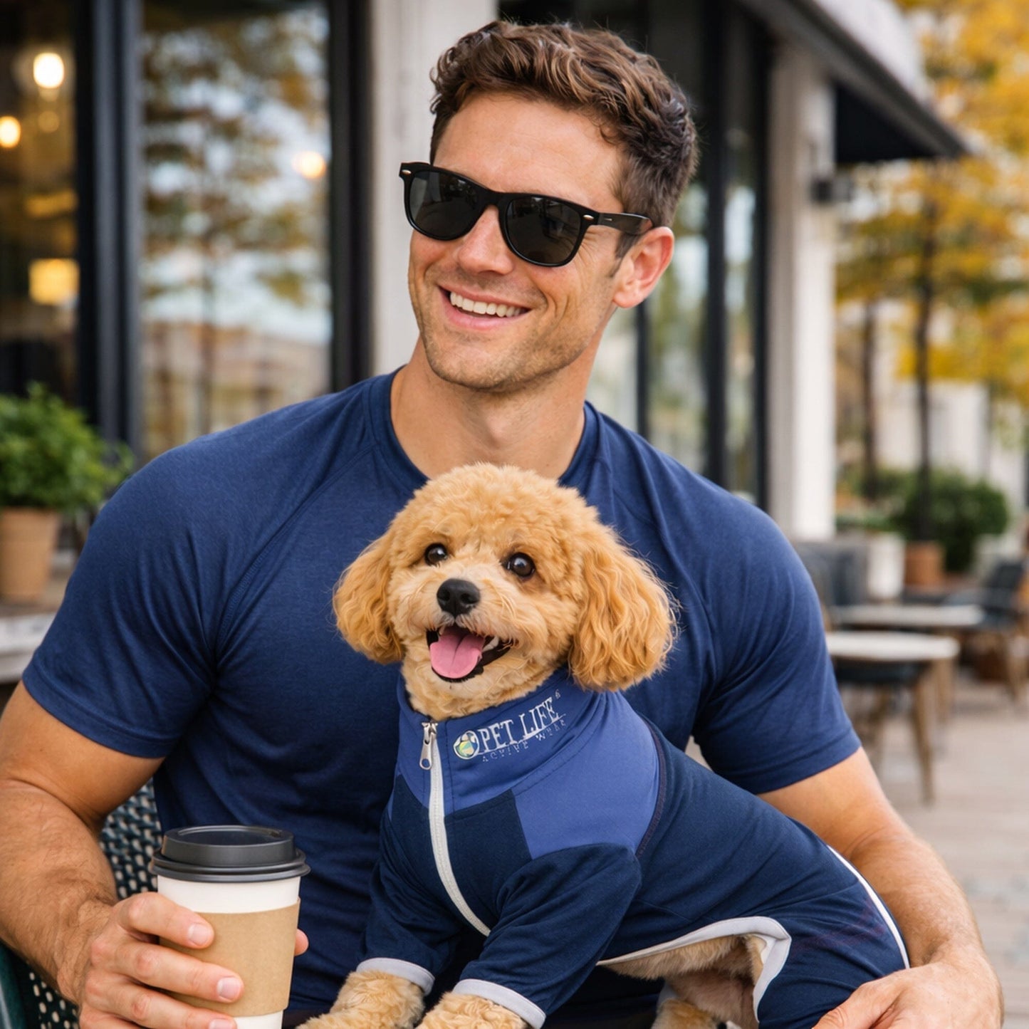 Pet Life ®  Active 'Embarker' 4-Way Stretch Fitness Yoga Full Body Dog Tracksuit